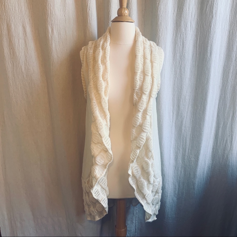 Cream Knit Boho Sleeveless Sweater